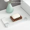 Natural Carbonized Pine Wood Soap Dish - Drain Water Rack Bamboo Soap Holder Wholesale Shavor Soap Bowel