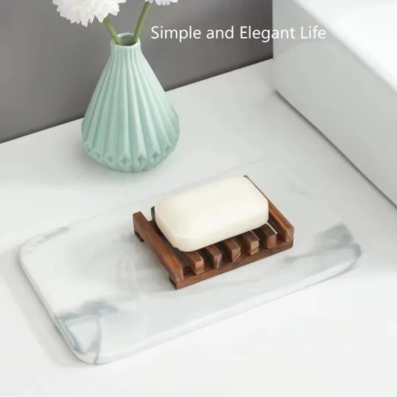 Natural Carbonized Pine Wood Soap Dish - Drain Water Rack Bamboo Soap Holder Wholesale Shavor Soap Bowel
