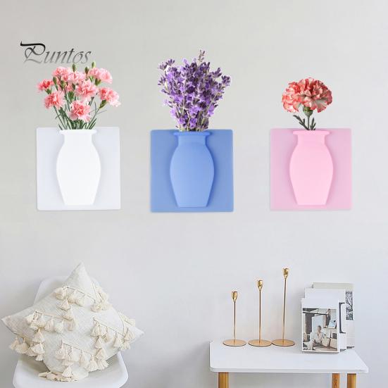 3/6 шт. настенное крепление силиконовая ваза многоразовая самоклеящаяся для домашнего офиса внутреннего холодильника окна настенные подвесные растения ваза для цветов наклейка украшение