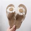 Ethnic Braid Women's Hemp Sandals Trendy Outdoor Flip-Flops Fashionable Flower Beach Toe Post Slippers