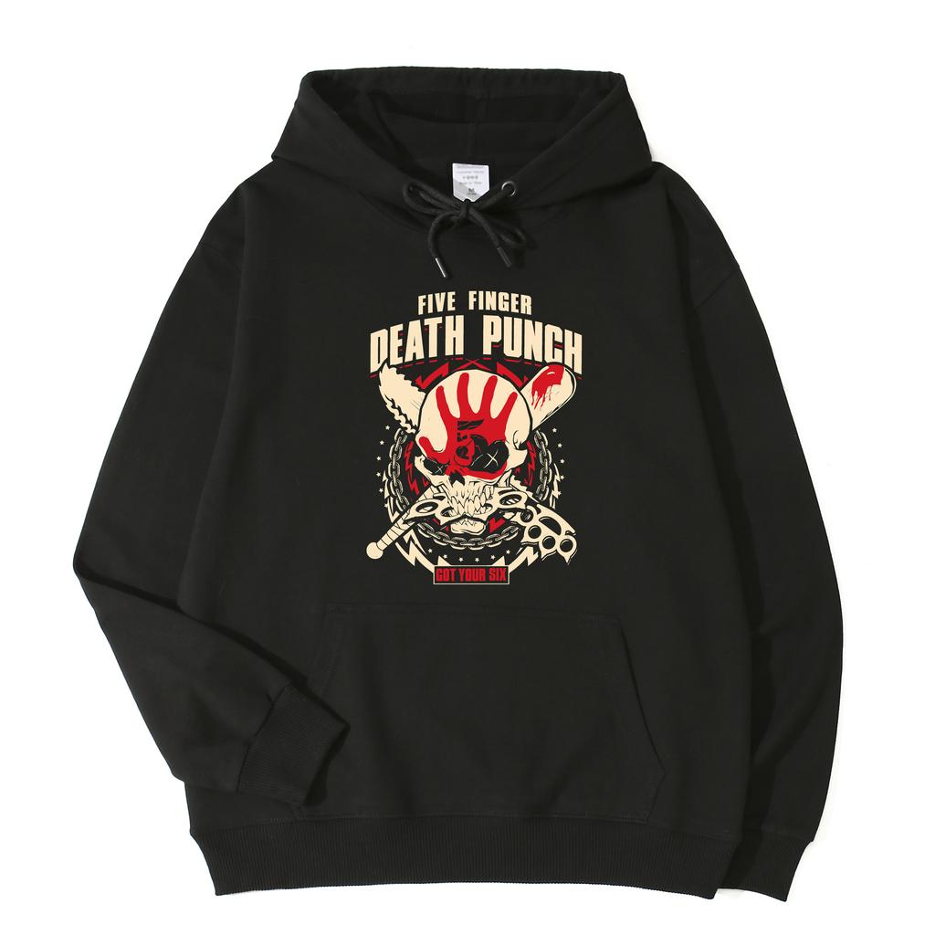 Осень/Зима Рэп-группа Five Finger Death Punch Худи Флисовое Теплое Худи Свободное Модное Мужское и Женское Худи с Капюшоном и Длинным Рукавом
