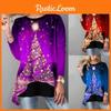 Stylish Women Christmas Tree Tops Long Sleeve Casual Xmas Pullover T Shirt Blouse
