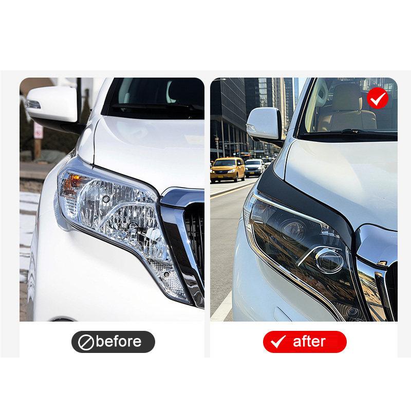 Накладки на фары (брови) для Toyota Prado 150 2014 2015 2016 2017, Декоративная полоска на передние фары, Хромированный стайлинг, Детали экстерьера автомобиля