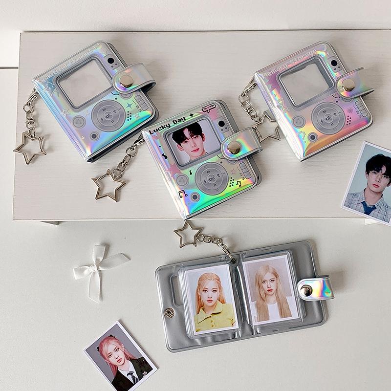 Держатель для фотокарточек K-pop, Коллекционная книга для карточек айдолов, Мини-фотоальбомы 2 дюйма, Брелок для фотокарточек Ins для сумок