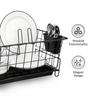 Роскошная стальная сушилка для посуды с поддоном для слива | 3 шт. Подставка для разделочной доски и крышек/стекла | Кухонная корзина для сушки посуды
