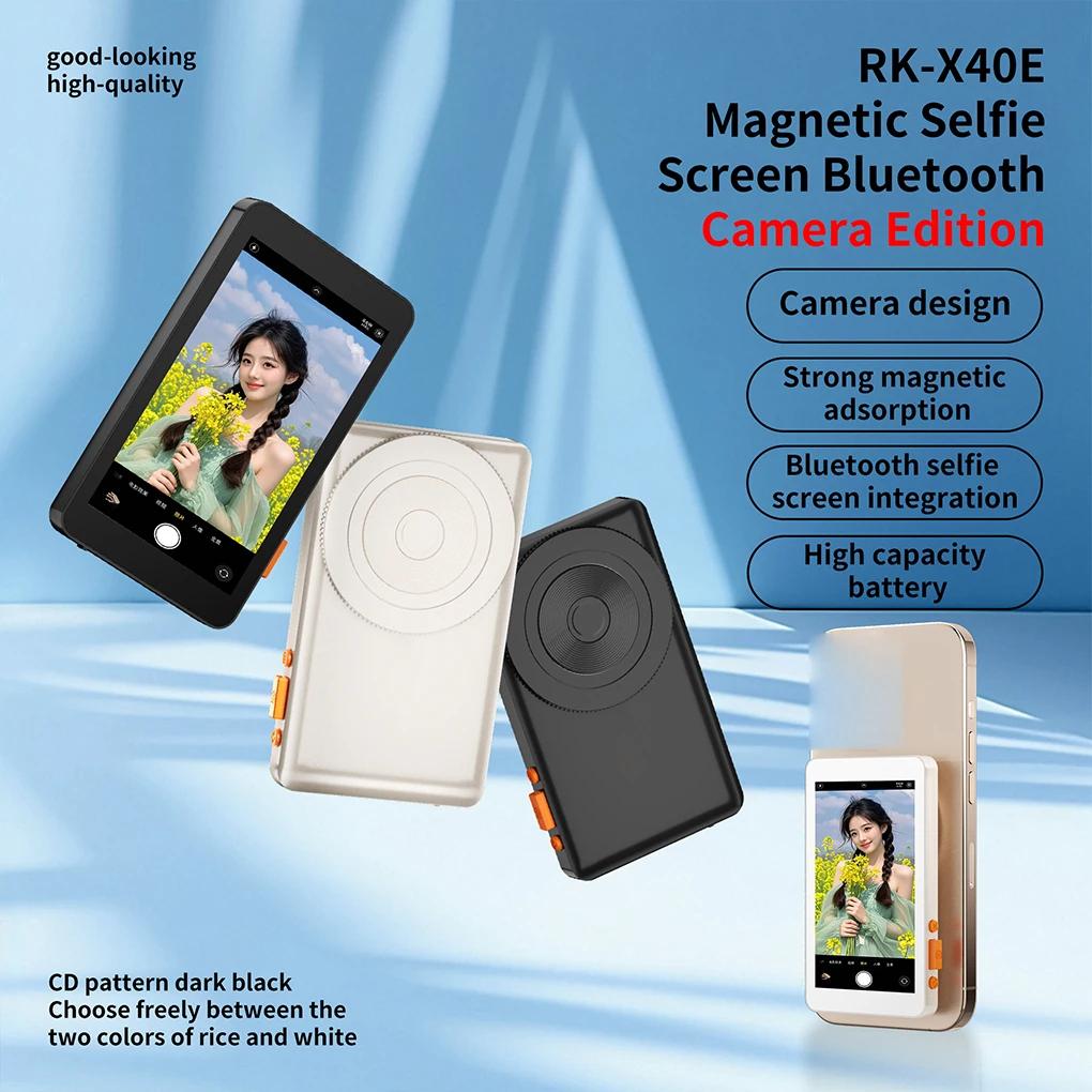 Selfie Monitor Screen with Bluetooth-compatible Remote Control Magnetic Clip Live Screen Sharing Adjustable Brightness Live Stream Selfie Monitor