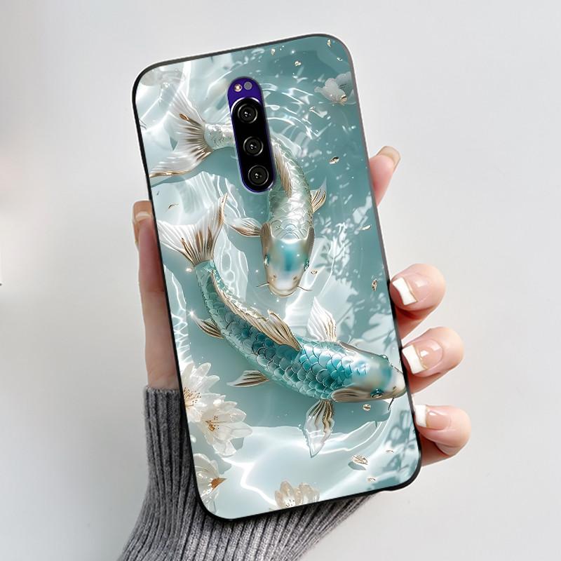 Для Sony Xperia 1 Чехол Роскошный Милый Кролик Любовь Забавный Черный ТПУ Мягкий Силикон Защитная Задняя Крышка Для Чехла Телефона Sony Xperia1