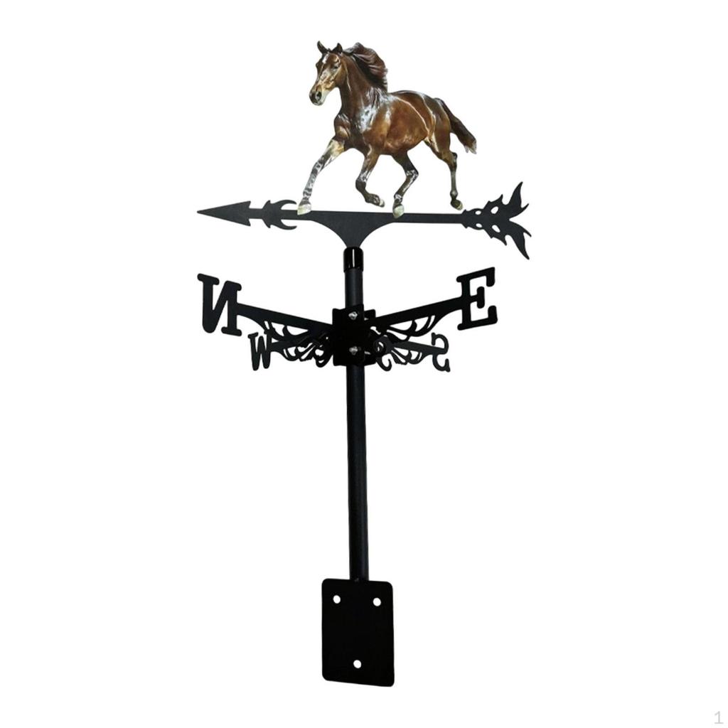 Metal Horse Weathervane Animal Wind Vane Retro Design Decorative Weather Iron Art Ornament for