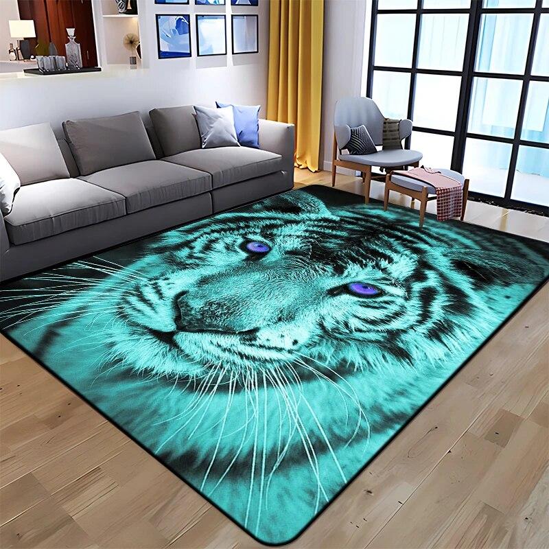 Ковер с принтом тигра и животного, домашний ковер, детская комната, стул для гостиной, прикроватный современный простой напольный коврик, кавайный ковер