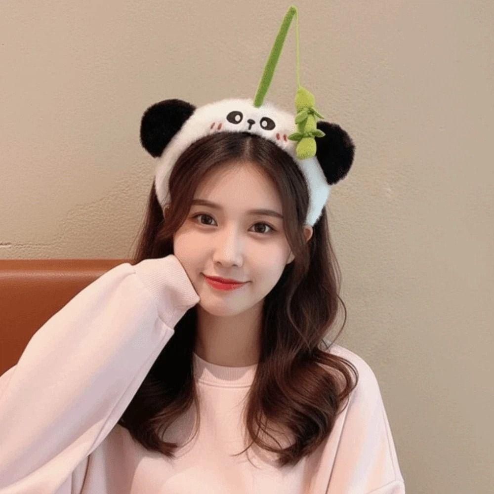 Panda Cat Fishing Plush Headband Hair Accessories Girls Cartoon Hairband Adorable Hair Hoop Women