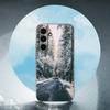 Чехол для телефона Samsung Galaxy S23 S24 S25 Ultra S22 Plus S21, зимний пейзаж, черный, премиум