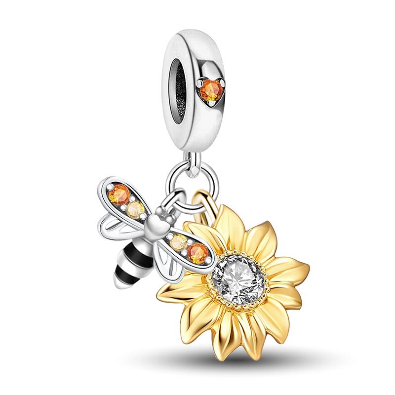 Оригинальные медные шармы-бусины, светящийся люминесцентный кулон в виде пчелы, светлячка, бабочки для браслета, шарма, DIY ювелирных изделий