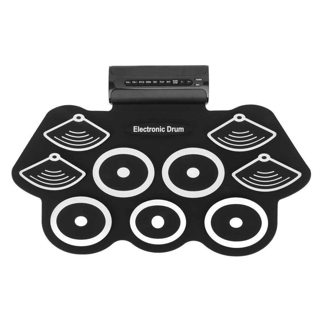 Электронная ударная установка Roll Up Practice Pad Midi Kit с педалями и палочками в подарок для детей 100?Вилка 240 В, США