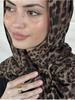 New Vintage Voile Scarf Leopard Print Hijab for Women Lightweight Sunscreen Head Wrap Beach Cover-Up Windproof Travel Scarf