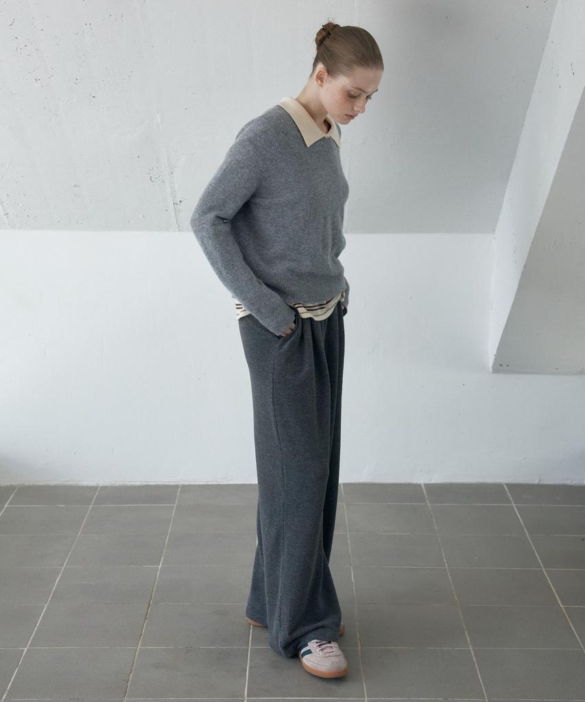 AHWE Wool Blend Banding Pants_Grey