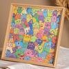 Wooden Coloring Puzzle Kit with Photo Frame Marker Pens DIY Kids Adults Hand-Painted Cartoon Jigsaw Puzzle Decoration Ornament