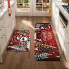 2Pcs Anti Fatigue Kitchen Rugs Christmas Waterproof Non-Slip Thick Cushioned Kitchen Mat Heavy Duty Comfort Standing Mat for Kitchen