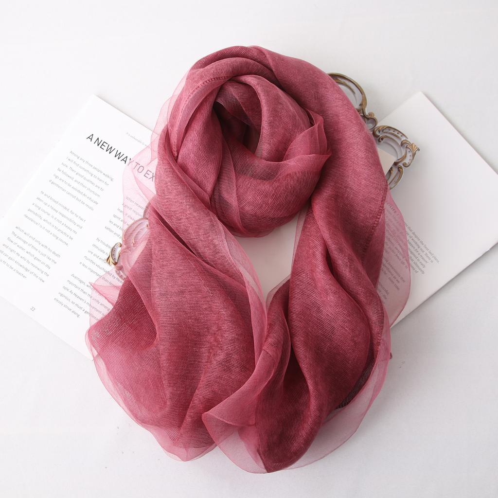 VREOVOR High-end Korean Version Double-layer Mohair Wool Silk Scarf Mulberry with Cheongsam Shawl Summer Outside Fashion Trend