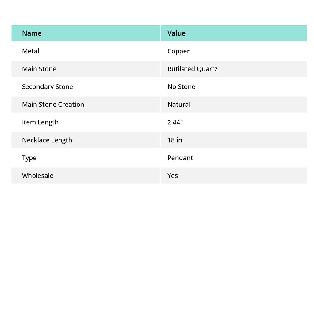 Black Rutile Handmade Copper Wire Wrap Jewelry Pendant 2.44 C8i68