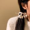 1 шт. Белые заколки для волос в виде костей черепа, готическая панк-атмосфера, уникальный скульптурный дизайн, идеально подходят для Хэллоуина, дерзких вечеринок, смелых повседневных причесок