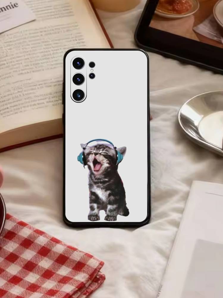 Goofy Silly Cats Big eyes Phone Case For Samsung S26,S25,S24,S23,S22,S21,S20,Plus,Fe,Lite,Others Black Cover
