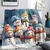 Snowmen Print Flannel Blanket, High quality Comfortable for All Seasons, Home Decor, Warmth and Comfort, Perfect for Christmas Gifts