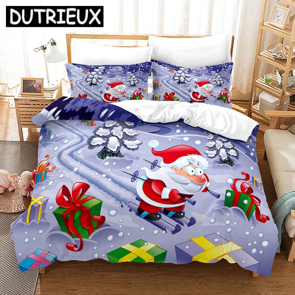 New Merry Christmas 3D Printed Bedding Set Duvet Covers Pillowcases Comforter Bedding Set Bedclothes Bed Linen 21