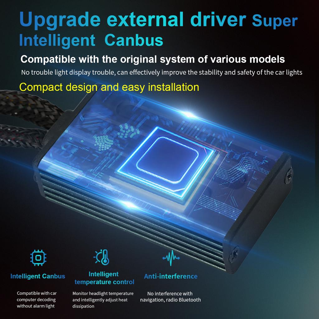 2Pcs H1 H4 H7 LED Canbus H8 H11 9005 HB3 9006 HB4 9012 Hir2 H3 CSP Diode Turbo Led Headlight Bulbs Kit 120W 60000LM 12V 24V 6500K Auto Headlamp