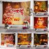 Рождественский Новый год Декор Гобелен Дерево Печь Свеча Настенная Живопись Комната Гостиная Дом
