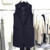 Korean Style Plus Size Mid-Length Lapel Vest for Women