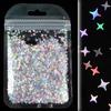 Holographic Four-Pointed Star Nail Sequins Laser Silver Gold Flakes DIY Manicure Design Nail Art Decorations Accessories