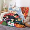 Digital Print Anime Fleece Blanket Sofa A-Inuyasha Microfiber Bedding Warm Winter Bed Camping Nap Fluffy Soft Blankets King Size