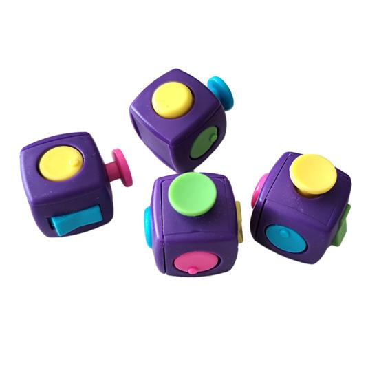Stress Relief Clicker Cube Toy Portable Anti-Anxiety Relaxation Cube Home Office Silent Calming Cube Sensory Toy