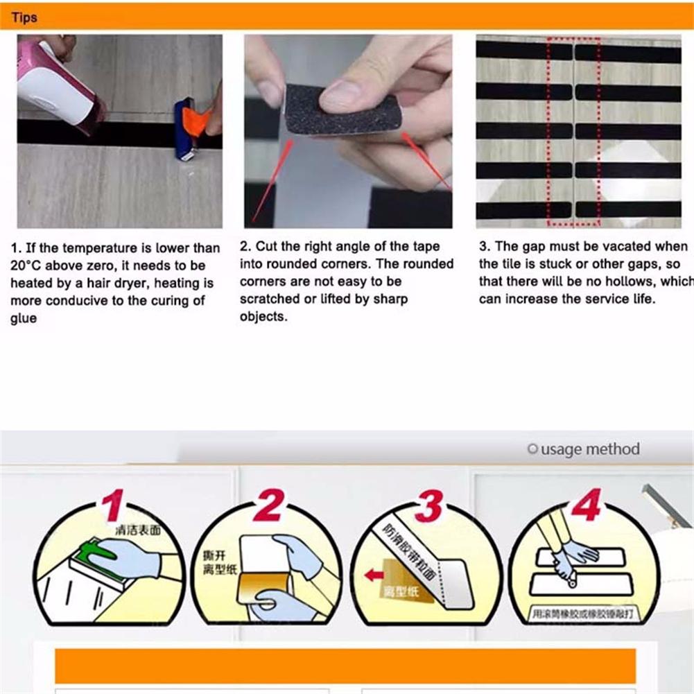 Non-slip Tape Tape -10-80 Degrees 1Pcs 5CMx5M Bathrooms Factories