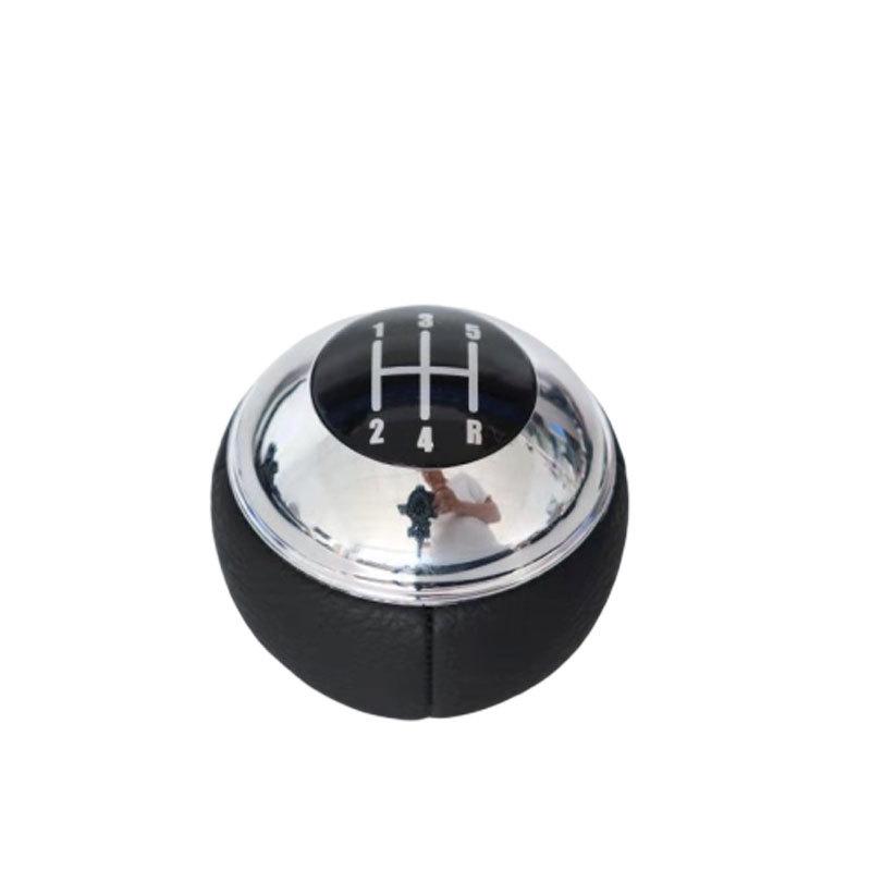 Manual 5 Speed 6 Gear Shift Knob Shifter Lever Leather Chrome For MINI R50 R52 R53 Cooper 2001-2008 25117542272 7540842 7542272