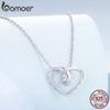 BAMOER Стерлингового Серебра 925 пробы Романтический Твист Сердце Подвески Подвеска для Женщин Браслет DIY Ювелирные Изделия