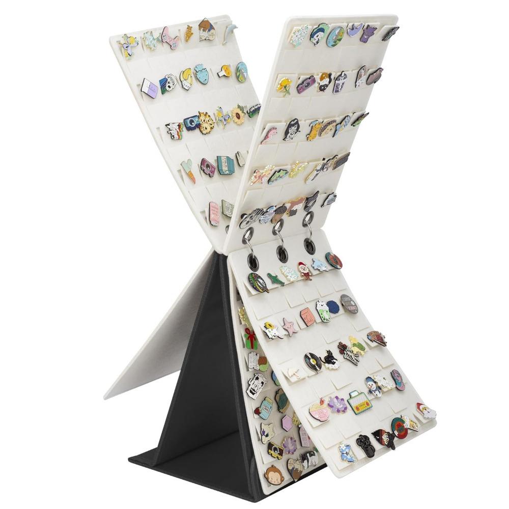 Large Capacity Pin Display Stand Flip Top Badge Display Cases Shoe Charm Holder Jewelry Organizer