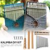 Thumb Piano DIY Parts with Keys Kit Musical Enjoyable Instrument Bridge Tuning Hammer Supplies for 17 Keys