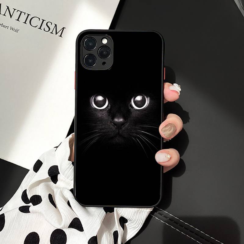 Черный кошачий глаз на чехле для телефона iPhone 11 12 13 mini pro XS MAX 8 7 6 6S Plus X 5S SE 2020 XR