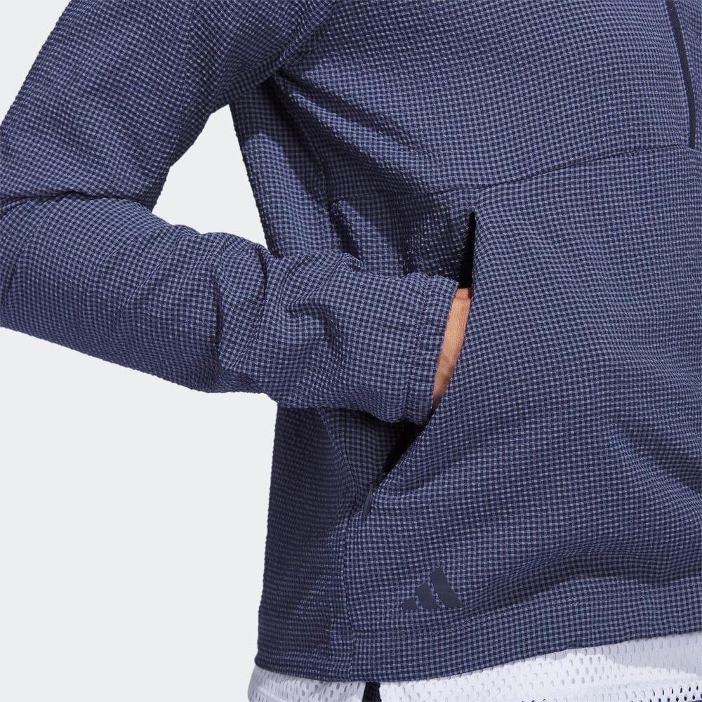 Adidas Однотонная куртка с капюшоном и полумолнией, женские куртки, темно-синие HS8971