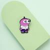 Cartoon Stylish Pink Character Brooch Featuring Big Eyes Fashionable Metal Pin Accessory