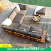 Waterproof Teak Outdoor Sofa Set - Solid Wood with Sun Protection for Garden, Hotel, or Sunroom