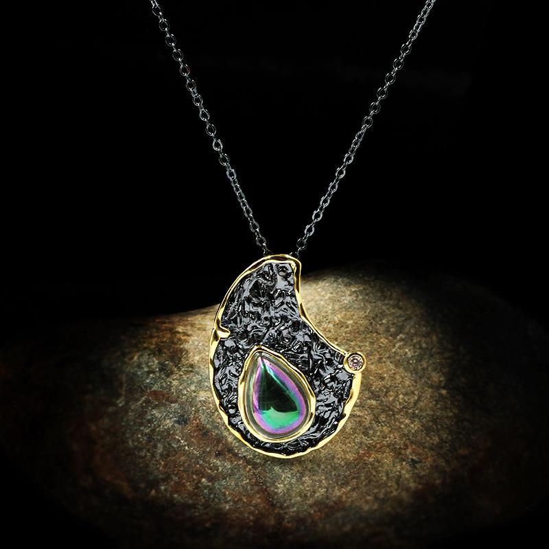 Дизайн ювелирных аксессуаров Итальянская ручная работа Ожерелье из черного золота с позолотой темперамент личность преувеличенный набор подвесок