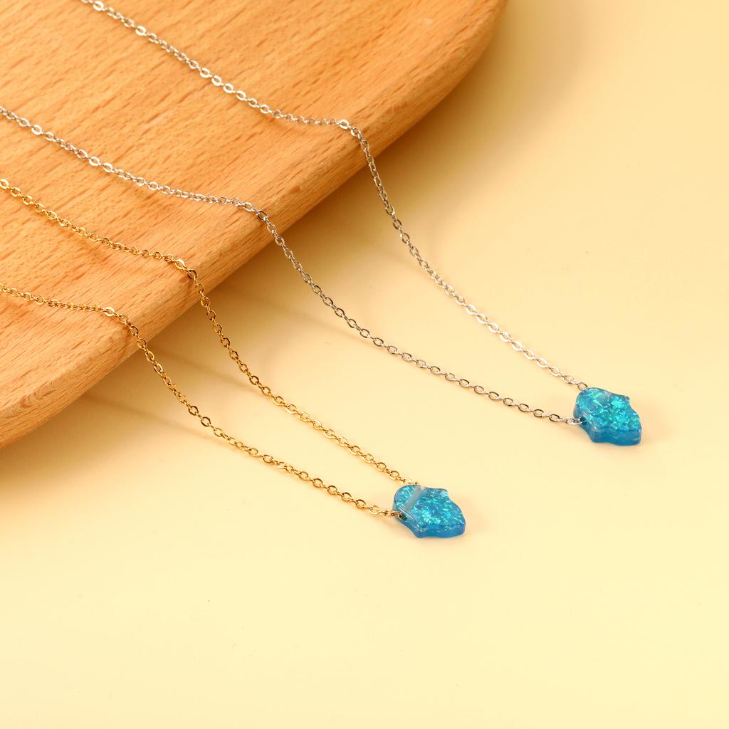 Opal Hamsa Hand Necklace Je Jewelry for Women Gold Color Stainless Steel Choker Chain Pendant Jewelry Wholesale