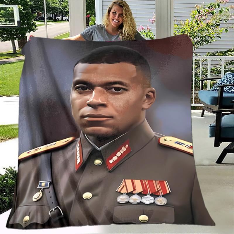 1pc Blanket - Kylian Mbappé Print Design, Lightweight Blanket for Sofa, Bed- Soft &Warm, Gift for All Seasons