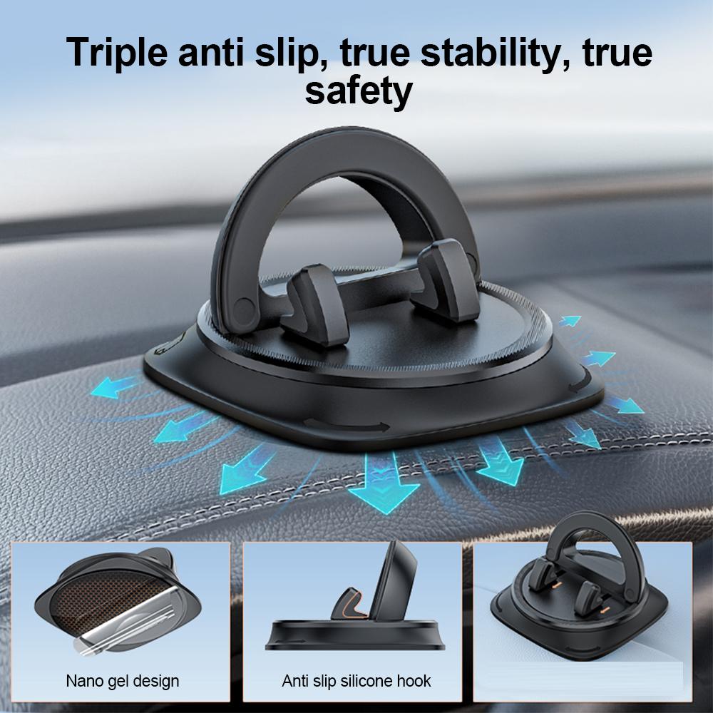 Car Dashboard Phone Holder 360° Rotating Navigation Bracket Non-slip Design Mobile Phone Stand for Automotive and Home Use