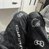 Женская мультяшная кошка Рождественская флисовая пижама - Повседневные фланелевые домашние брюки для осени/зимы.