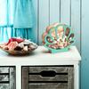 Wooden Shell Display Case Handcrafted Rustic Sea Shell Shadow Box Seashell Shaped Storage Display Box Home Office Desktop Decoration