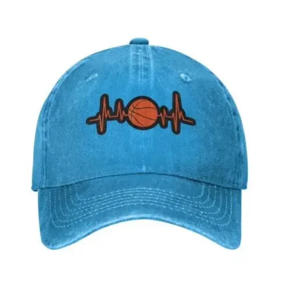 Унисекс Оранжевый Баскетбольная Бейсбольная Кепка Сердцебиение Регулируемая Кепка Сэндвич Кепка Хип-Хоп Кепки