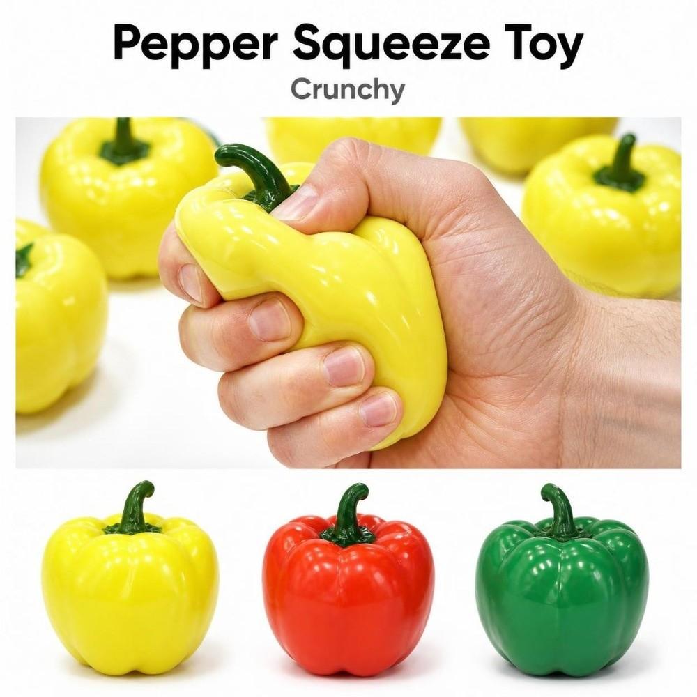 Moldable Crackling Pepper Squishy Toy Sound Effects TPR Fidget Toy Home Decoration